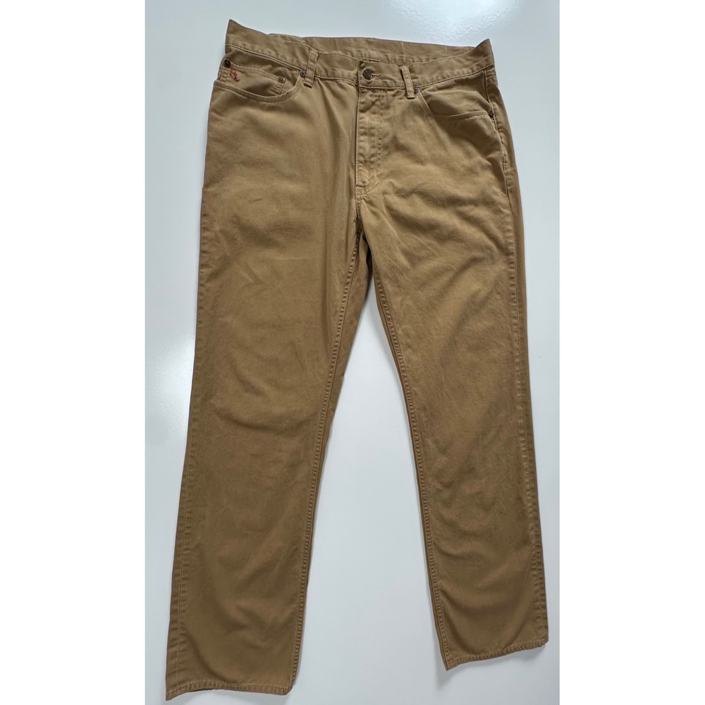 Polo Ralph Lauren Mens Straight Leg Khaki Tan Cotton Twill Pants Size 36 x 33